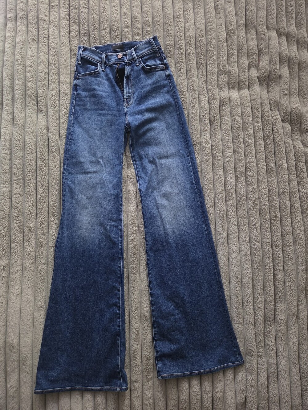MOTHER Dark Blue Wide-Leg Flare Jeans